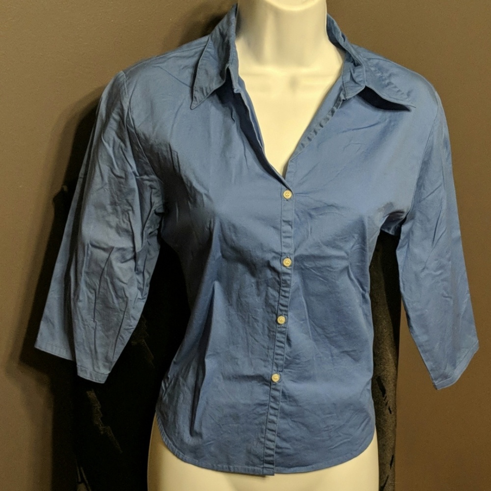 DCC blue button up shirt